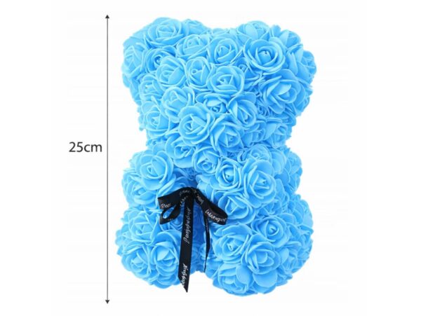 MIŚ Z RÓŻ 25cm - niebieski