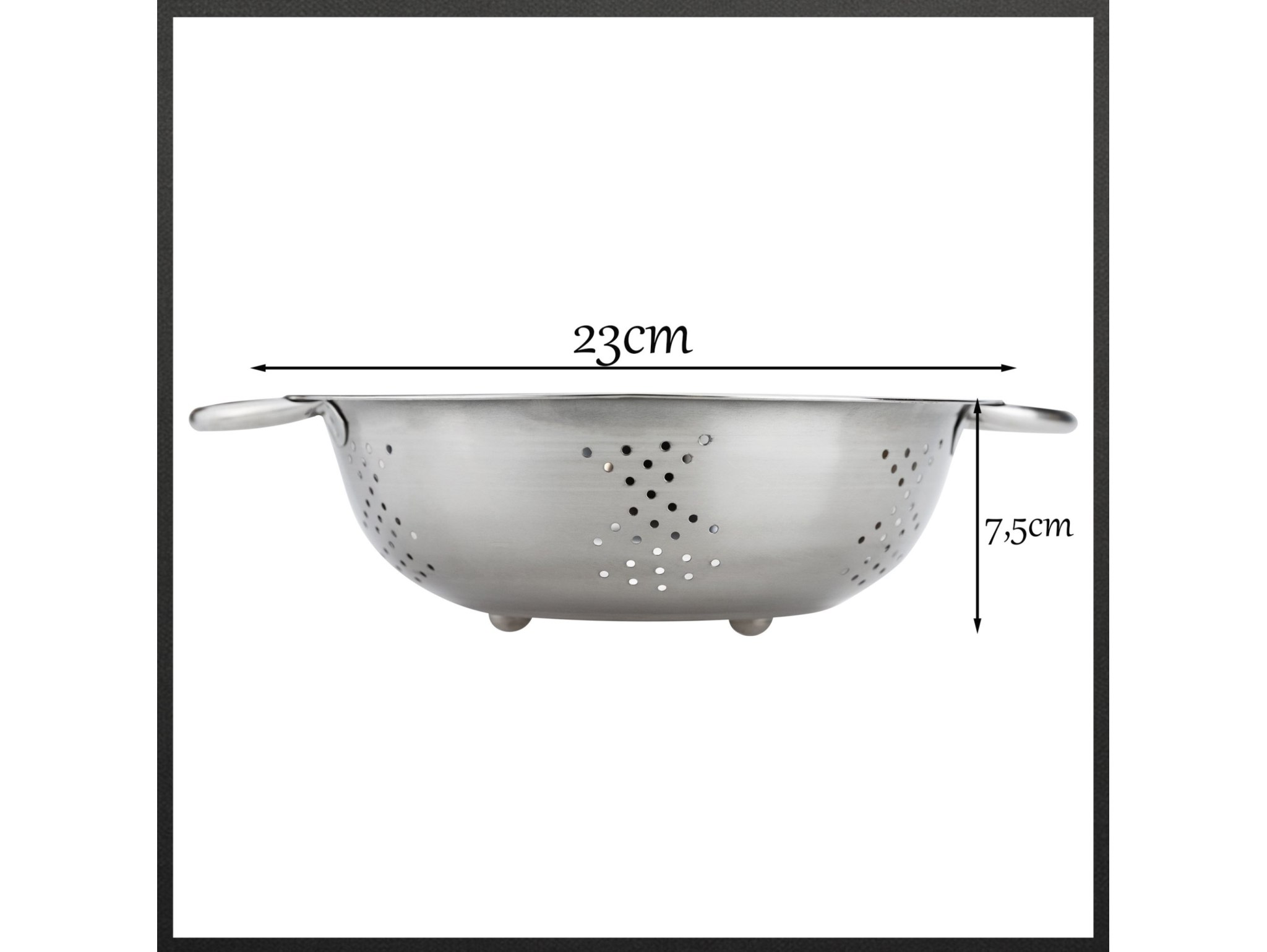 MISKA METALOWA 27CM + DURSZLAK SITKO CEDZAK ZE STALI Z UCHWYTAMI 23CM