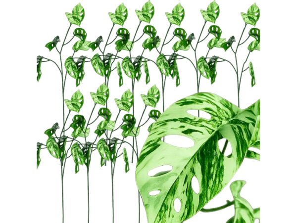 MONSTERA SZTUCZNA GAŁĄZKA 78CM 3 RAMIONA 10SZT