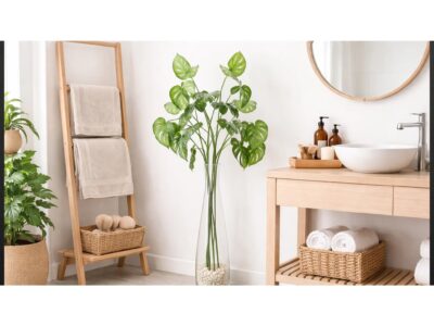 MONSTERA SZTUCZNA GAŁĄZKA 78CM 3 RAMIONA 5SZT