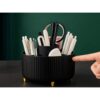 ORGANIZER NA KOSMETYKI OBROTOWY 15x15x12,5cm - czarny