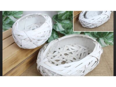 OSŁONKA DONICZKA RATTANOWA Z FOLIĄ ZESTAW 2SZT 30x21x9 20x15x7
