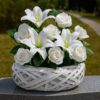 OSŁONKA DONICZKA RATTANOWA Z FOLIĄ ZESTAW 2SZT 30x21x9 20x15x7