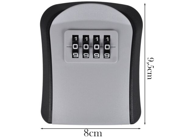 SEJF NA KLUCZE KOD 4 CYFRY PLASTIKOWY - 9,5 x 8 x 3cm szary