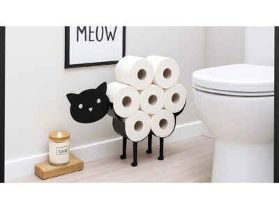 STOJAK NA PAPIER TOALETOWY METALOWY 38x12,6x26,5cm - kot