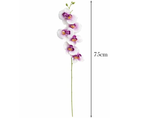 STORCZYK SZTUCZNY POJEDYNCZY 75CM (6 kwiatów 10cm) BIAŁO-FIOLETOWY 2SZT