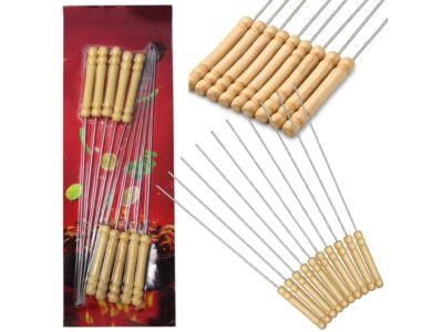 SZPIKULCE DO SZASZŁYKÓW Z RĄCZKĄ 10SZT 33CM