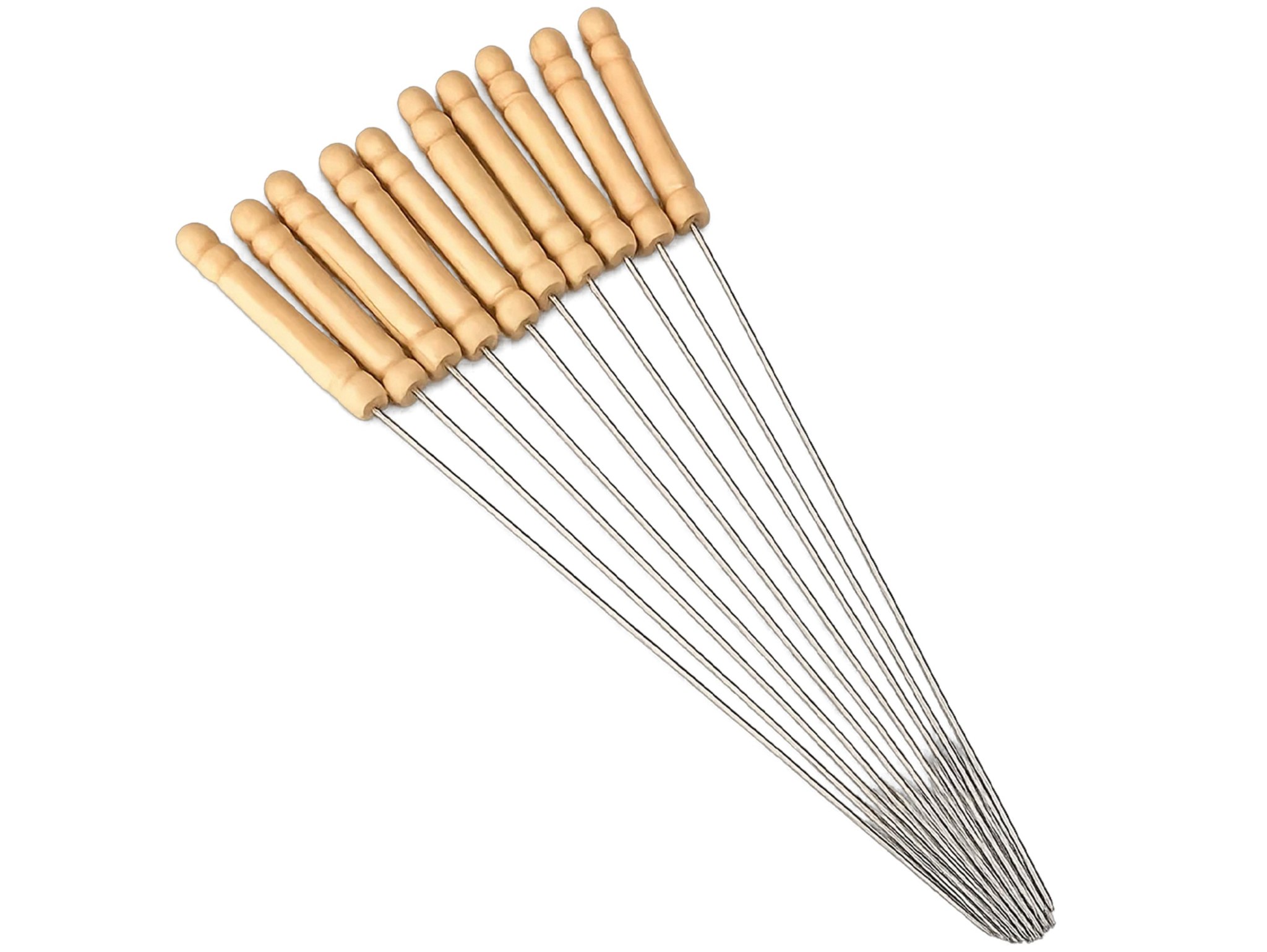 SZPIKULCE DO SZASZŁYKÓW Z RĄCZKĄ 10SZT 33CM