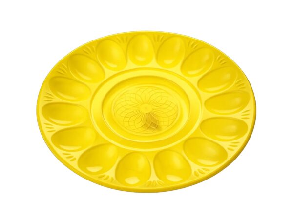 TALERZ NA JAJKA PLASTIKOWY 30CM - żółty
