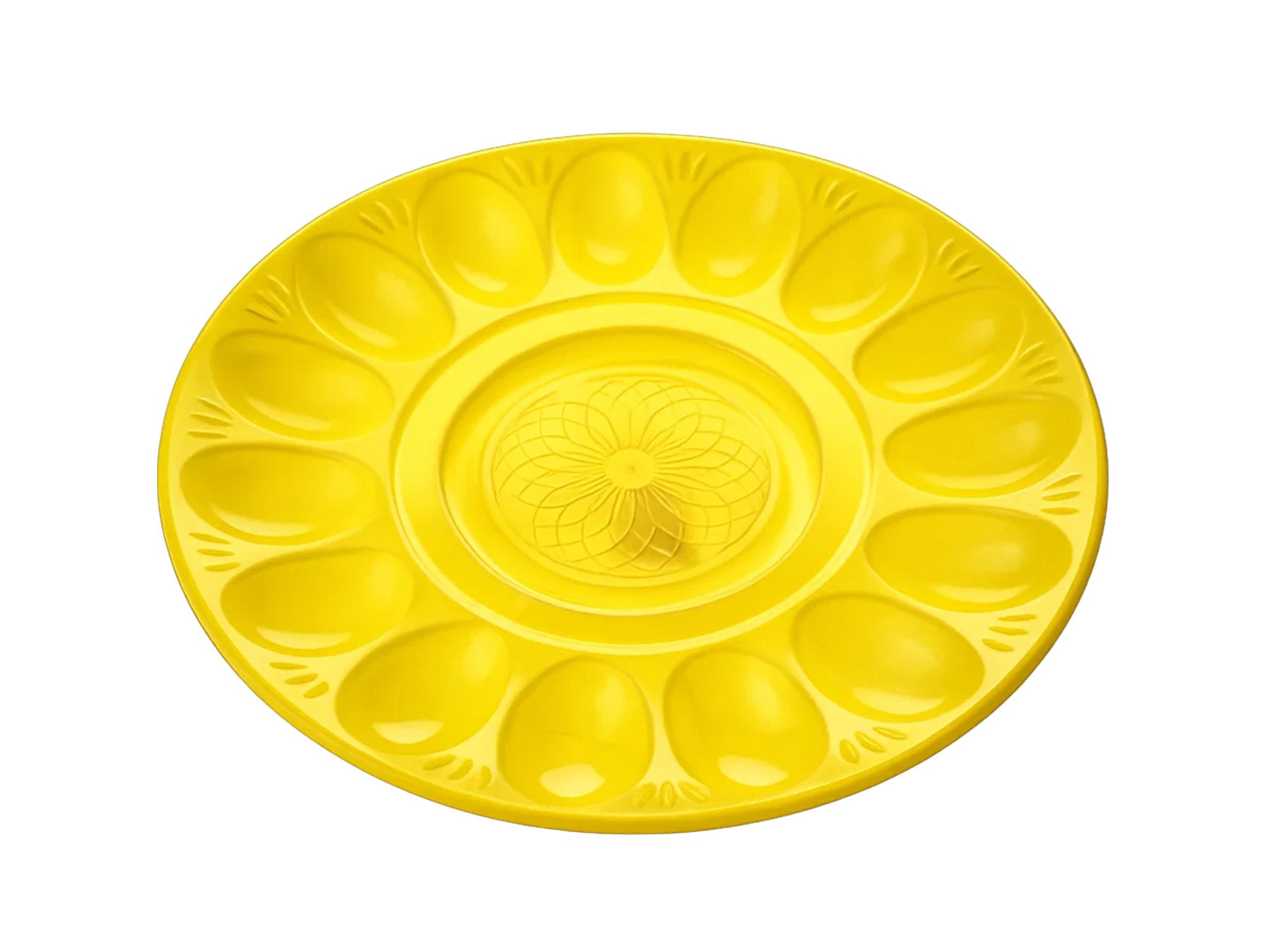 TALERZ NA JAJKA PLASTIKOWY 30CM - żółty