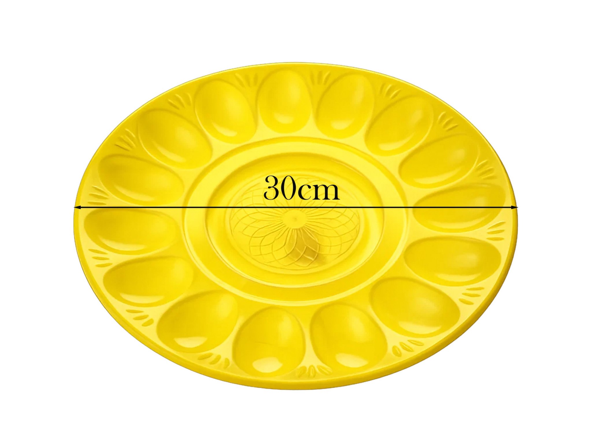 TALERZ NA JAJKA PLASTIKOWY 30CM - żółty