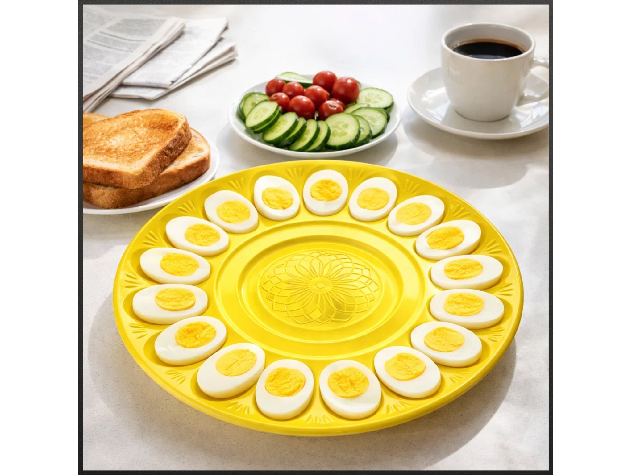 TALERZ NA JAJKA PLASTIKOWY 30CM - żółty