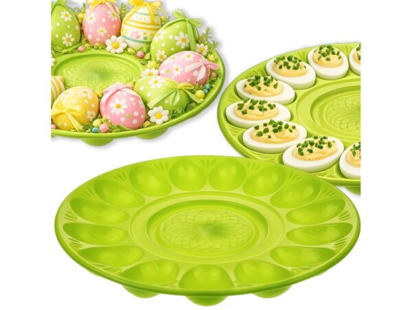 TALERZ NA JAJKA PLASTIKOWY 30CM - zielony