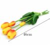 TULIPAN BUKIET SZTUCZNY GUMOWY 46CM (3 kwiaty 5x4cm + pąki) POMARAŃCZOWO-BIAŁY 3SZT
