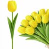 TULIPAN GUMOWY SZTUCZNY 41CM (kwiat 4,5x3,5cm) - żółty