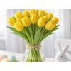 TULIPAN GUMOWY SZTUCZNY 41CM (kwiat 4,5x3,5cm) - żółty