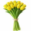 TULIPAN GUMOWY SZTUCZNY 41CM (kwiat 4,5x3,5cm) - żółty