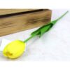 TULIPAN GUMOWY SZTUCZNY 41CM (kwiat 4,5x3,5cm) - żółty