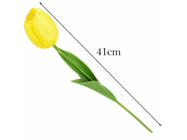 TULIPAN GUMOWY SZTUCZNY 41CM (kwiat 4,5x3,5cm) - żółty