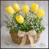 TULIPAN GUMOWY SZTUCZNY 41CM (kwiat 4,5x3,5cm) - żółty