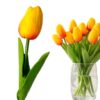 TULIPAN PIANKOWY SZTUCZNY 34CM (kwiat 4,5x3,5cm) - pomarańczowo-czerwony