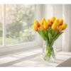 TULIPAN PIANKOWY SZTUCZNY 34CM (kwiat 4,5x3,5cm) - pomarańczowo-czerwony