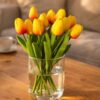 TULIPAN PIANKOWY SZTUCZNY 34CM (kwiat 4,5x3,5cm) - pomarańczowo-czerwony