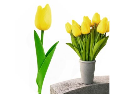 TULIPAN PIANKOWY SZTUCZNY 34CM (kwiat 4,5x3,5cm) - żółty