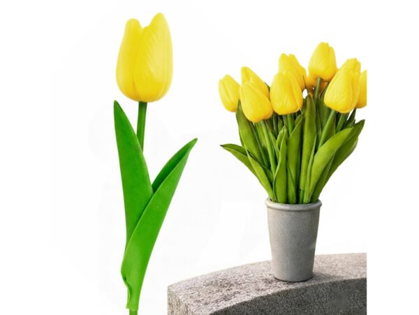 TULIPAN PIANKOWY SZTUCZNY 34CM (kwiat 4,5x3,5cm) - żółty