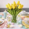 TULIPAN PIANKOWY SZTUCZNY 34CM (kwiat 4,5x3,5cm) - żółty