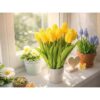 TULIPAN PIANKOWY SZTUCZNY 34CM (kwiat 4,5x3,5cm) - żółty