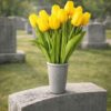 TULIPAN PIANKOWY SZTUCZNY 34CM (kwiat 4,5x3,5cm) - żółty