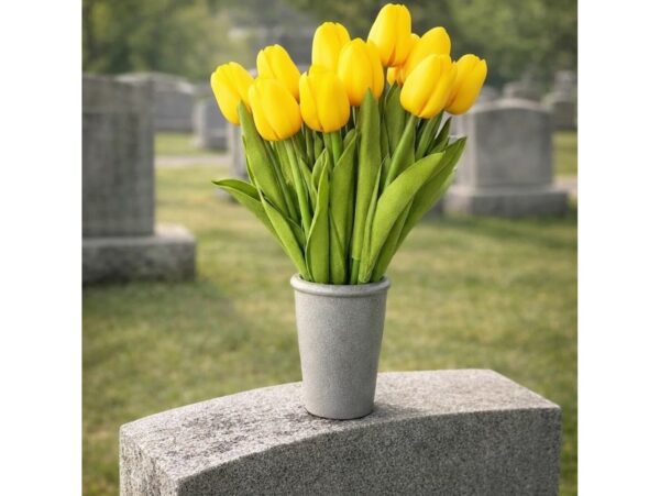 TULIPAN PIANKOWY SZTUCZNY 34CM (kwiat 4,5x3,5cm) - żółty