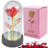 WIECZNA RÓŻA W SZKLE LED ŚWIECĄCA 15CM - wzór 4