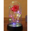 WIECZNA RÓŻA W SZKLE LED ŚWIECĄCA 15CM - wzór 4