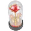 WIECZNA RÓŻA W SZKLE LED ŚWIECĄCA 15CM - wzór 4