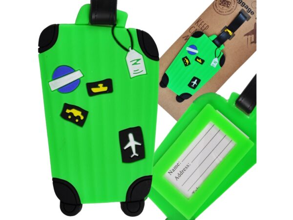 BRELOK IDENTYFIKATOR BAGAŻU ZAWIESZKA DO WALIZKI 18x6,5CM - zielony