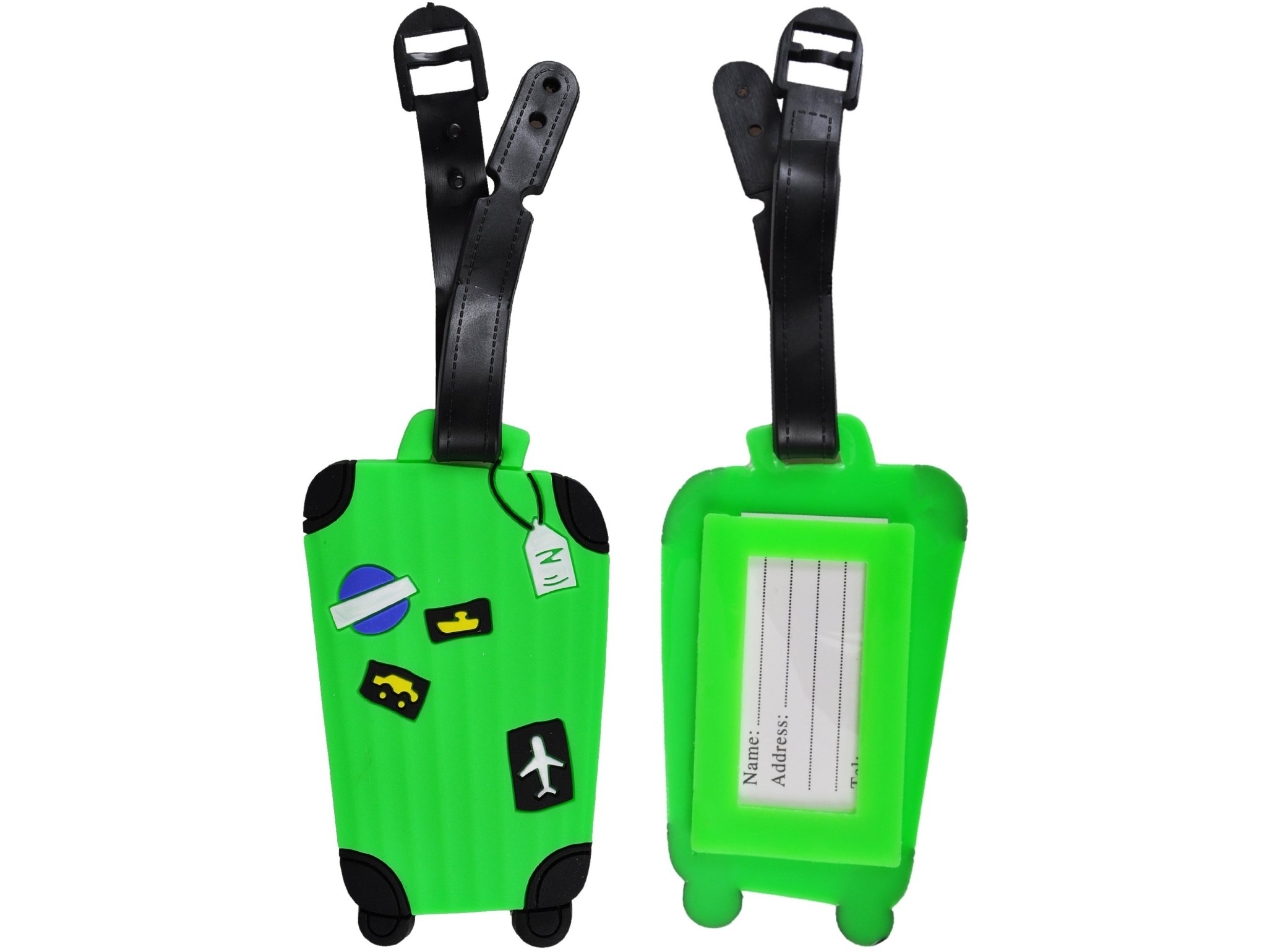 BRELOK IDENTYFIKATOR BAGAŻU ZAWIESZKA DO WALIZKI 18x6,5CM - zielony