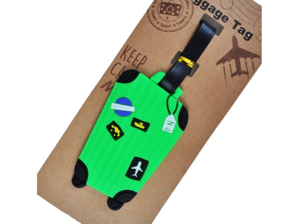 BRELOK IDENTYFIKATOR BAGAŻU ZAWIESZKA DO WALIZKI 18x6,5CM - zielony
