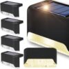 LAMPKA LAMPA SOLARNA KRAWĘDZIOWA 1 LED 8x4,5x4,2cm - czarny/ciepły biały 4szt