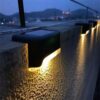 LAMPKA LAMPA SOLARNA KRAWĘDZIOWA 1 LED 8x4,5x4,2cm - czarny/ciepły biały 4szt