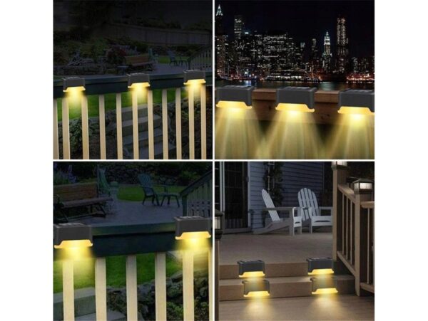 LAMPKA LAMPA SOLARNA KRAWĘDZIOWA 1 LED 8x4,5x4,2cm - czarny/ciepły biały 4szt
