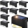 LAMPKA LAMPA SOLARNA KRAWĘDZIOWA 1 LED 8x4,5x4,2cm - czarny/ciepły biały 8szt