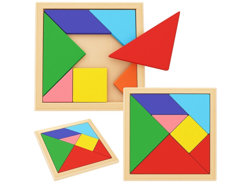 TANGRAM KLOCKI UKŁADANKA LOGICZNA 14,5x14,5cm
