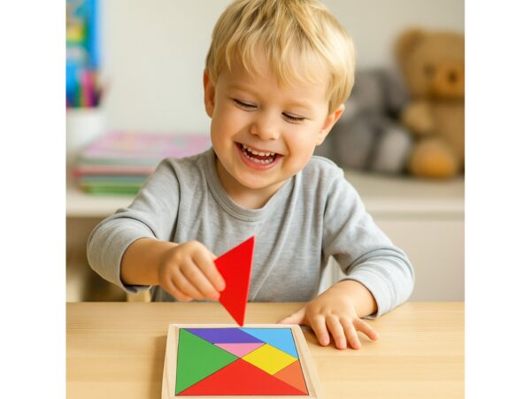 TANGRAM KLOCKI UKŁADANKA LOGICZNA 14,5x14,5cm