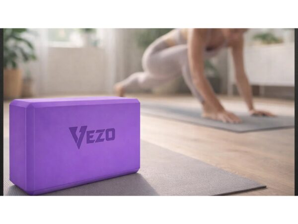 VEZO KOSTKA DO JOGI YOGI KLOCEK 23cm x 15cm x 7,5cm - fioletowy