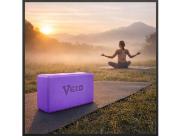 VEZO KOSTKA DO JOGI YOGI KLOCEK 23cm x 15cm x 7,5cm - fioletowy