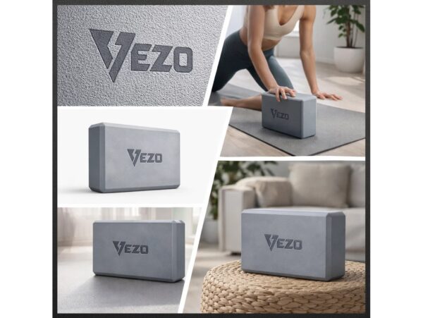 VEZO KOSTKA DO JOGI YOGI KLOCEK 23cm x 15cm x 7,5cm - szary