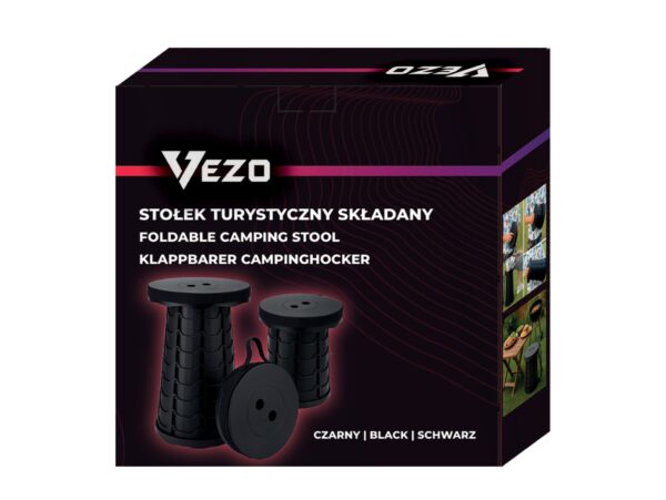 VEZO TABORET STOŁEK SKŁADANY - czarny