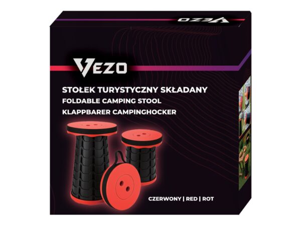 VEZO TABORET STOŁEK SKŁADANY - czerwony